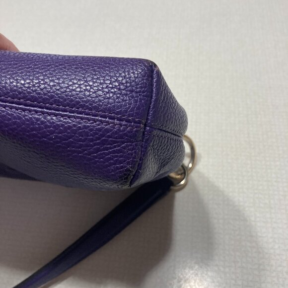 Coach Pebble Leather Purple Stagecoach Satchel (Carry bag) - Picture 8 of 10